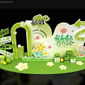 Spring Themed Art Installation With New Collection Flower Decorations And Green Elements 3d model