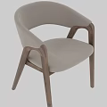 Modern Wooden Chair With Beige Cushion Comfortable Frame And Curved Armrest Design
