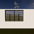 White Building Exterior With Large Glass Window And Blue Sky Cloud View