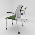Ergonomic Modern Office Chairs With Armrests Wheels And Blue Green Cushions Contemporary Design