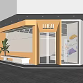 Bright Modern Specialty Store Interior With White Display Shelves And Product Displays