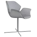 Modern Black Leather Chair With Metal Base For Table Chair Set Combination