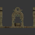 Intricate Classical Stone Architectural Model With Arches Carvings And Circular Base
