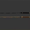Modern Weapon Sword Featuring Black Gold Scabbard And Brown Handle Design