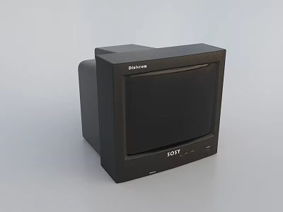 Sony Black Vintage Television with Classic Design and Front Panel Screen 3d model