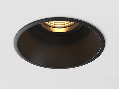 Modern LED Recessed Downlight Spotlight with Black Housing and Warm White Glow 3d model