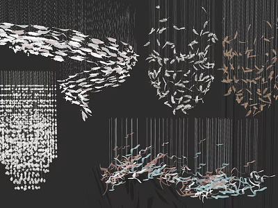 Crystal Chandelier With Hanging Glass Crystals Modern Design And Fringe Details 3d model