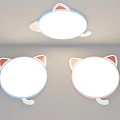Cute Cat Shaped Ceiling Lights With Ears And Tails For Kids Room Decoration
