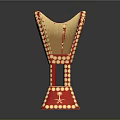 Red Trophy Design With Gold Palm Tree Emblem And Studded Base