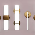 Modern Wall Lamps With Stylish Design Featuring Round Bases And Elongated White Light Tubes
