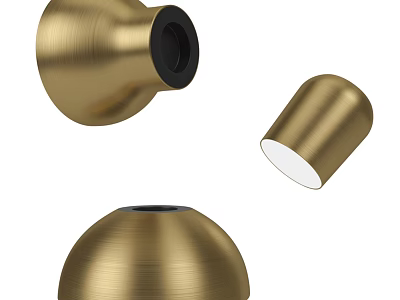 Contemporary Brass Wall Lamp With Sleek Brushed Metal Finish And Round Shade 3d model