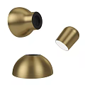 Contemporary Brass Wall Lamp With Sleek Brushed Metal Finish And Round Shade