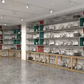 Tableware Specialty Store With Shelves Displaying Various Plates Bowls And Kitchenware