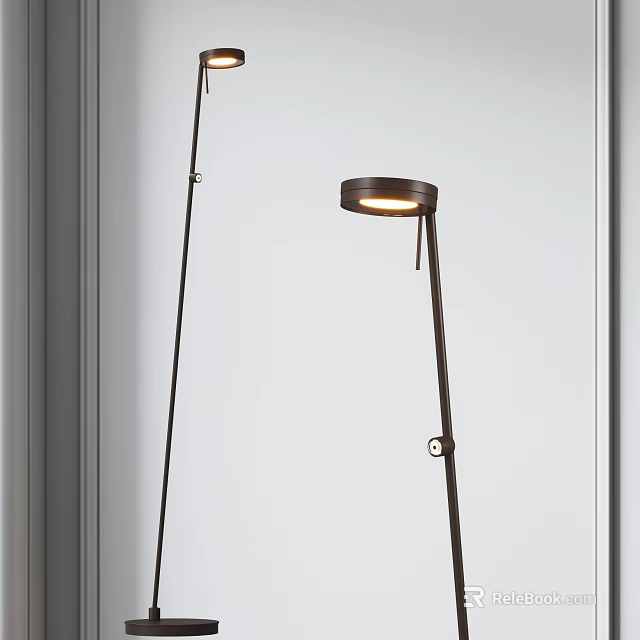 Modern Minimalist Floor Lamp With Metal Stand And Adjustable Arm For Indoor Use 3d model 