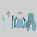 Blue And White Striped School Uniform Clothes With Polo Shirt Jacket And Pants