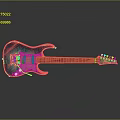 Blue Green Gradient Electric Guitar With Orange Edge And Modern Design