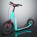 Turquoise Sports Equipment Scooter With Red Frame Black Wheels And Modern Design