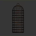 Cylindrical Metal Birdcage With Grid Structure And Hanging Hook For Household Use