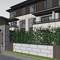 Modern New Chinese Style Row 3d model