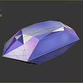 Vibrant Polyhedral Gemstone With Blue Purple Gradient Facets On Black Background