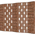 Wooden Room Divider With Lattice Grid Design For Home Interior Decoration