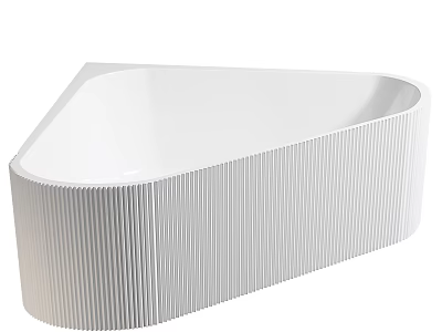 Modern Triangular Bathtub With Ribbed Exterior Design 3d model