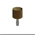 Modern Elegant Table Lamp With Brown Lampshade And Transparent Glass Base