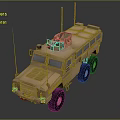 Sand Colored Armored Military Vehicle With Multiple Antennas Turret And Six Wheels