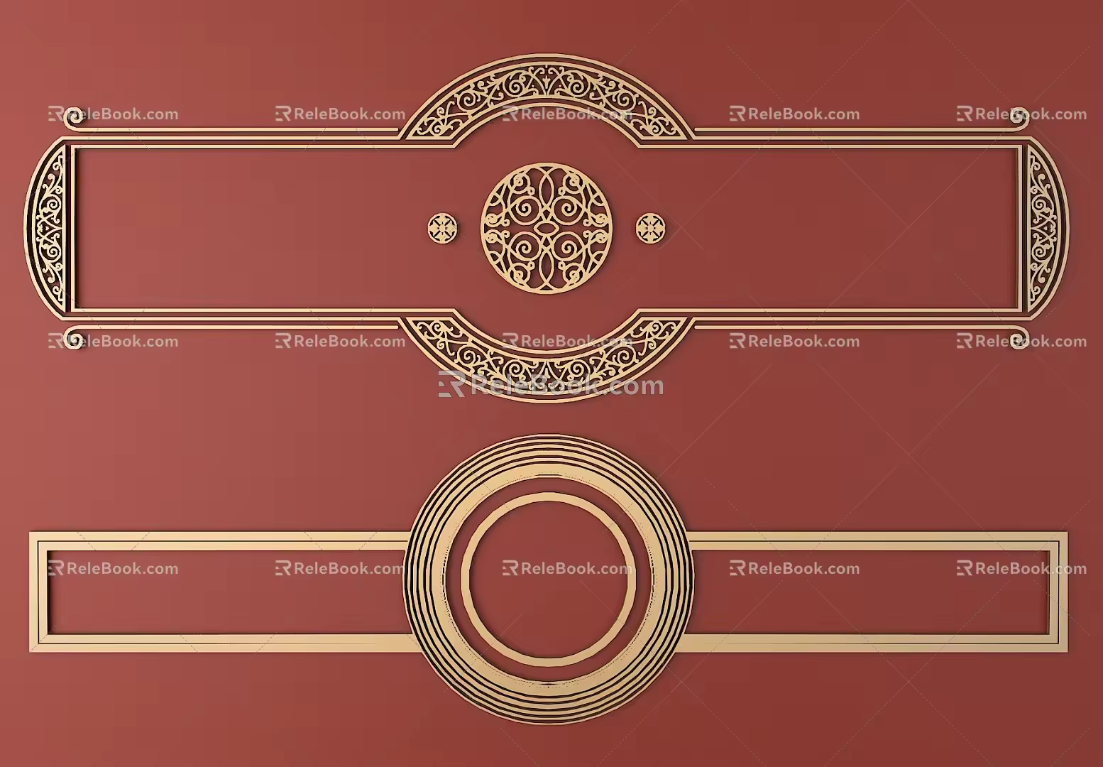 European-style Metal Carved European Pattern Hollow Carved Pattern 3d model