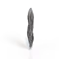 Gray Human Hair Model With Long Straight Strands And Natural Texture