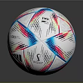 Colorful Soccer Ball Design With Blue Pink Stripes And White Surface