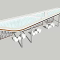 Modern Outdoor Pergola Design With Transparent Roof And White Cube Seats