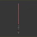Red Sci Fi Lightsaber Weapon with Intricate Hilt Design and Silver Red Accents