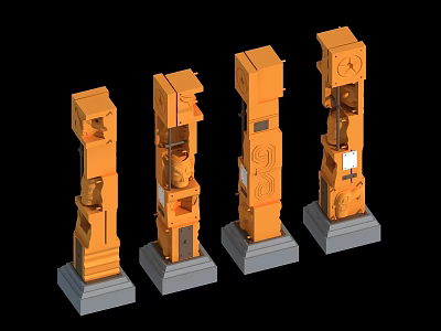Sanxingdui landscape column 3d model