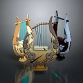 Decorative Ornate Harp Collection With Intricate Designs And Color Variations