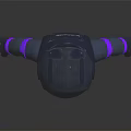 Blue And Purple Astronaut Toy With Dark Background And Reflective Base Design