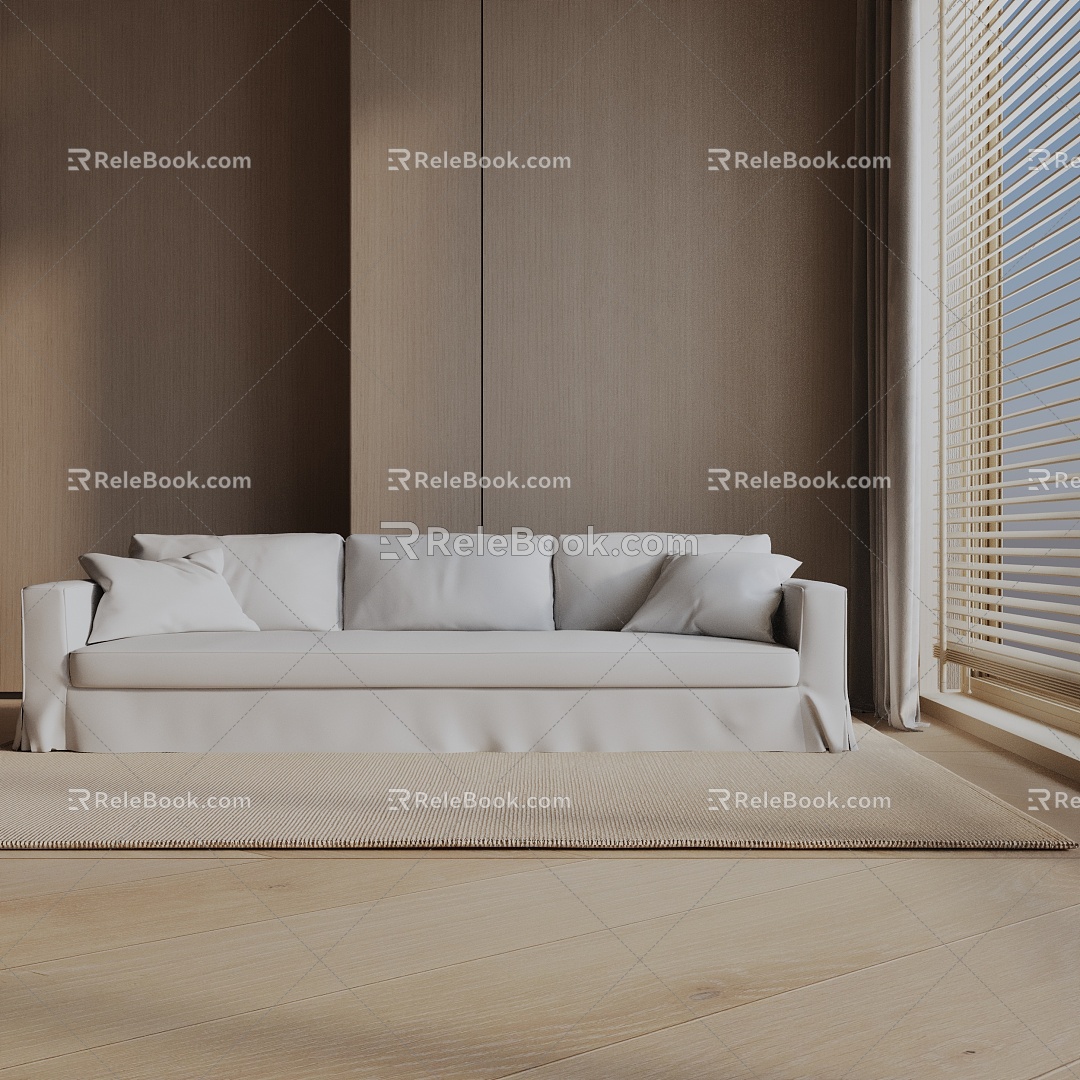 Three-seat sofa 3d model