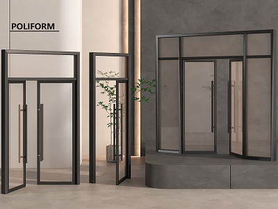 Glass single door glass double door glass door entry door sliding door glass door office glass door 3d model