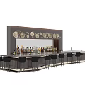 Modern Bar Chair Combination Bar Counter 3d model