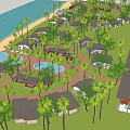 Beachfront Villa Complex With Palm Trees Swimming Pools And Ocean View