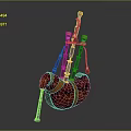 Classic Vintage Handcrafted Leather Bagpipe With Decorative Design And Wooden Pipes