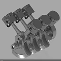 Shiny Multiple Metal Pistons As Industrial Equipment Mechanical Parts With Smooth Surface