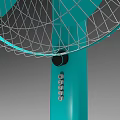 Modern Turquoise Stand Fan with Stable Base Adjustable Stand and Protective Grill for Home Cooling