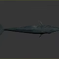 Realistic 3D Whale Model with Teal and White Coloration and Open Mouth on Gray Background