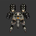 Futuristic Mechanical Creature With Multi legged Structure White Black Yellow Accents And Weaponized Appendages