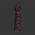 Sleeveless Paisley Pattern Jumpsuit With Vibrant Red Blue Design And Waist Belt