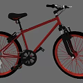 Red Bicycle With Black Seat Handlebar And Red Rims Black Tires