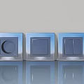 Modern Swing Door With Silver Square Switch Panels And Different Button Designs