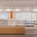 Sunmile Dessert Shop Interior With Wooden Display Cabinets Glass Cases And Fresh Pastries