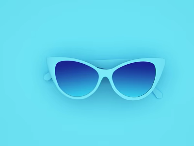 Elegant Blue Jewelry Accessory With Light Blue Frame And Gradient Blue Gemstone 3d model
